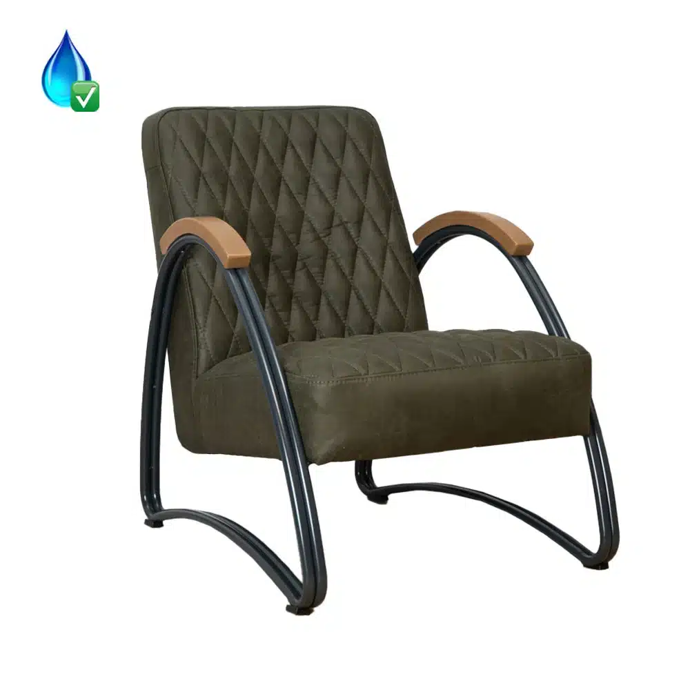 Loods XL Fauteuil Ivy olijfgroen eco-leer