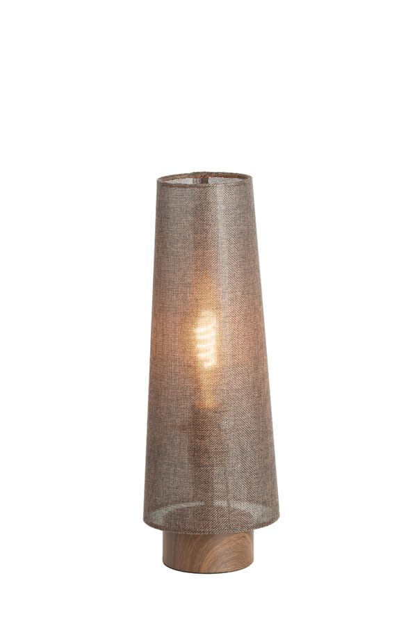 Light & Living Bruine tafellamp Howie hout Ø 15cm 1891383