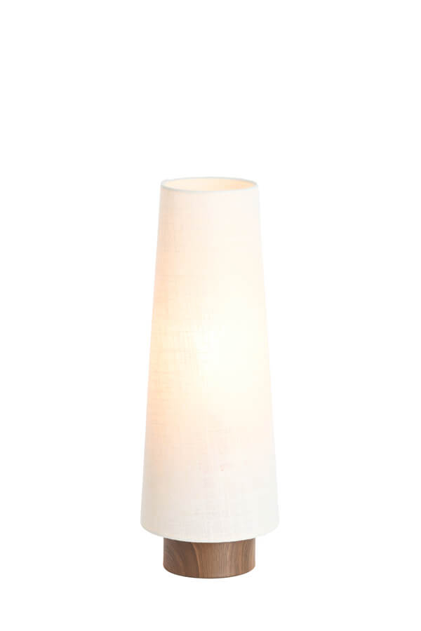 Light & Living Tafellamp wit Howie met donker hout Ø 15cm 1891352