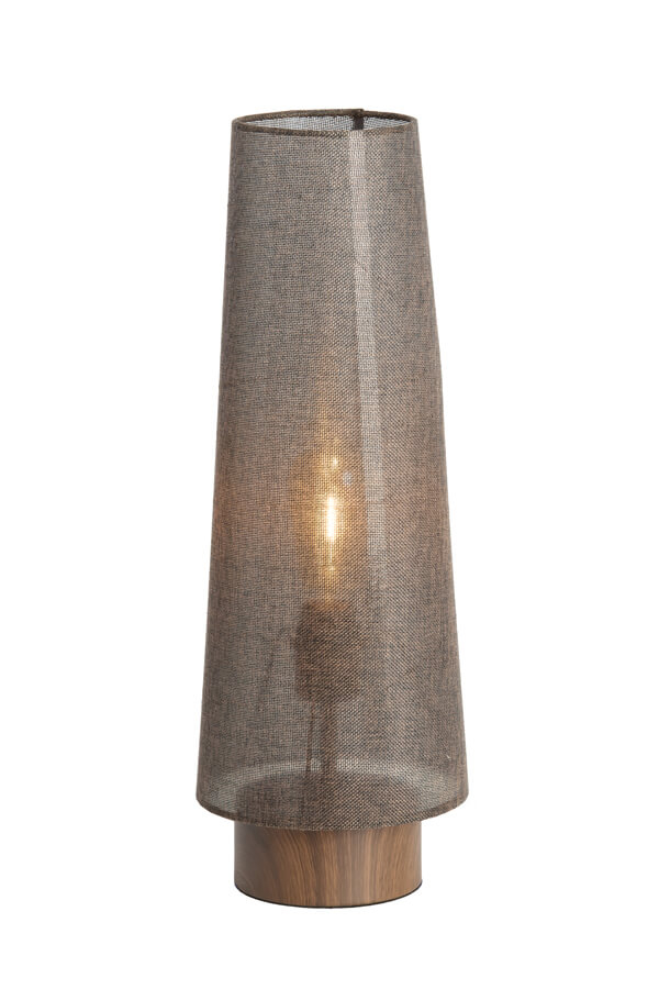 Light & Living Bruine tafellamp Howie hout Ø 19cm 1891483