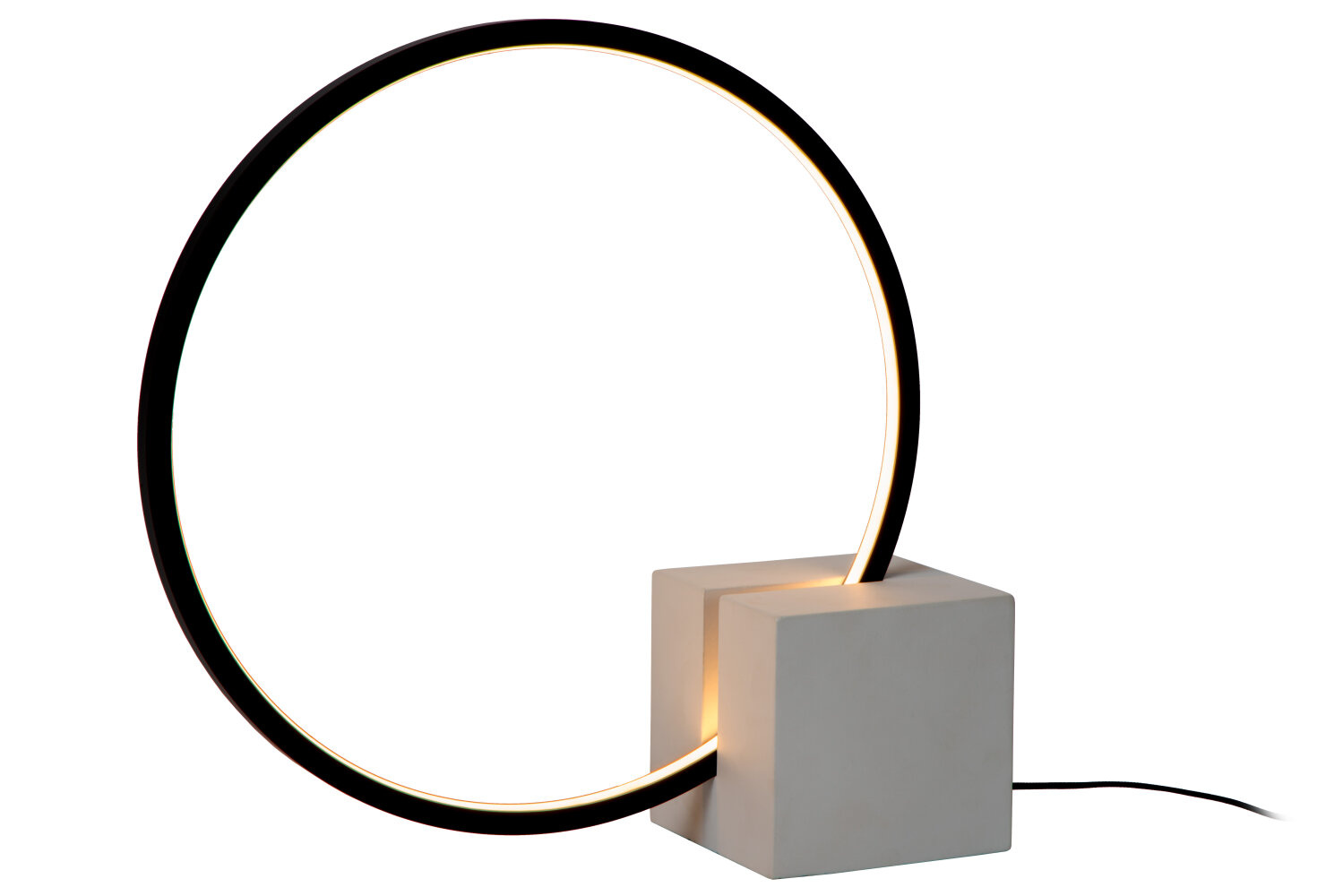 Lucide CIRKELIS - Tafellamp - LED Dimb. - 1x6W 3000K - Zwart