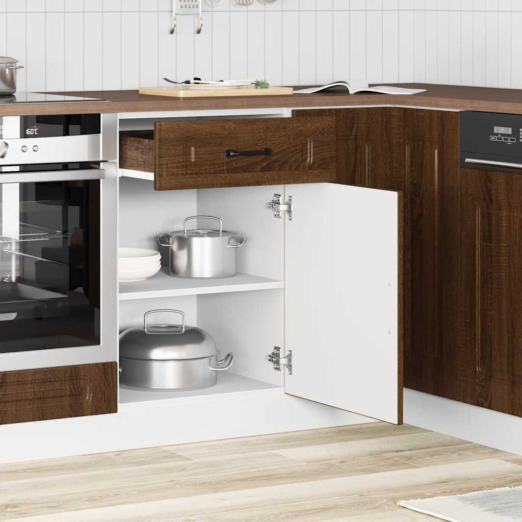 vidaXL Keuken onderkast Kalmar bewerkt hout bruin eikenkleur