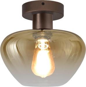 Masterlight Plafondlamp Genua bruin met goud glas Ø 24cm 5970-15-15-24