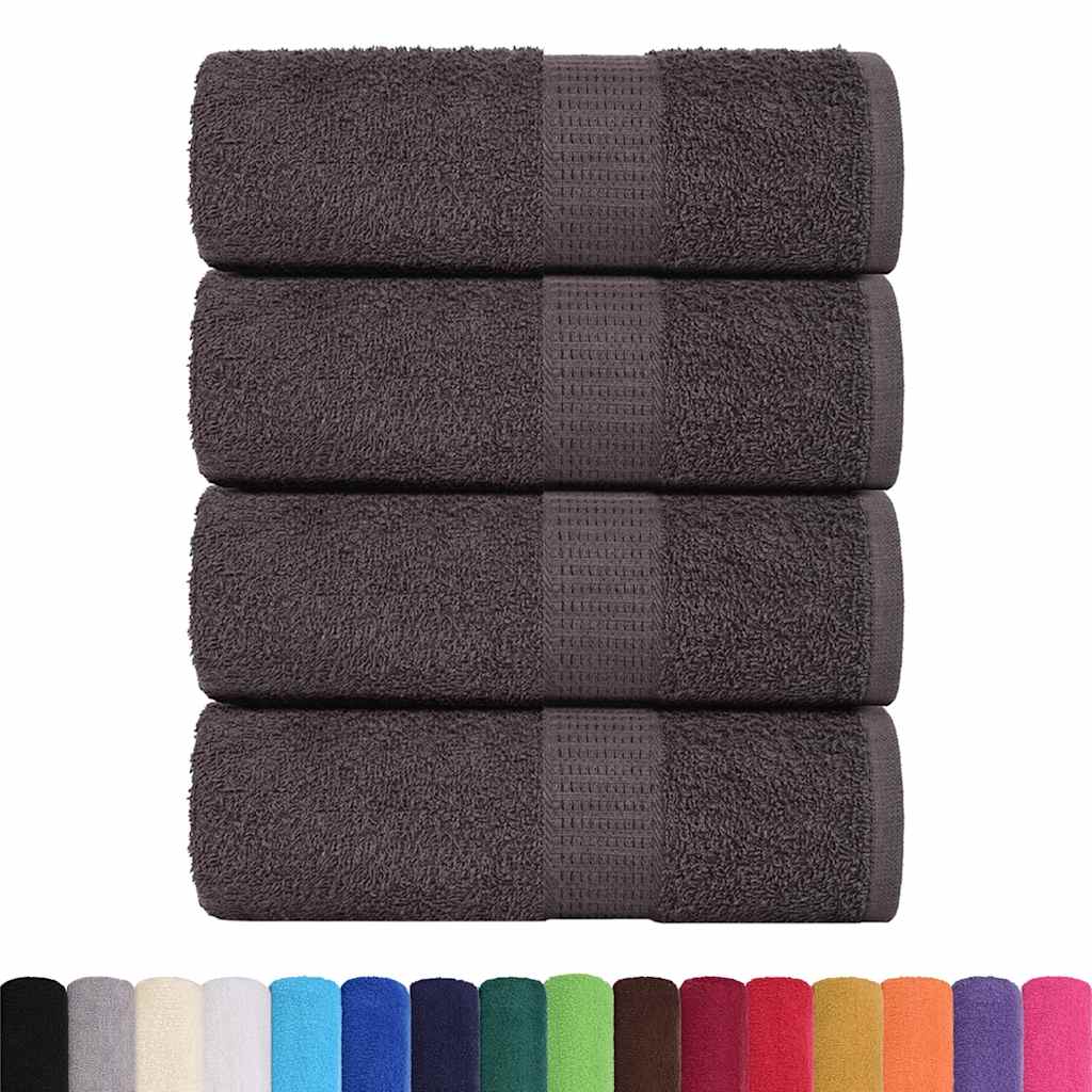 vidaXL Washandjes 4 st 15x21 cm 360 g/m² 100% katoen antracietkleurig