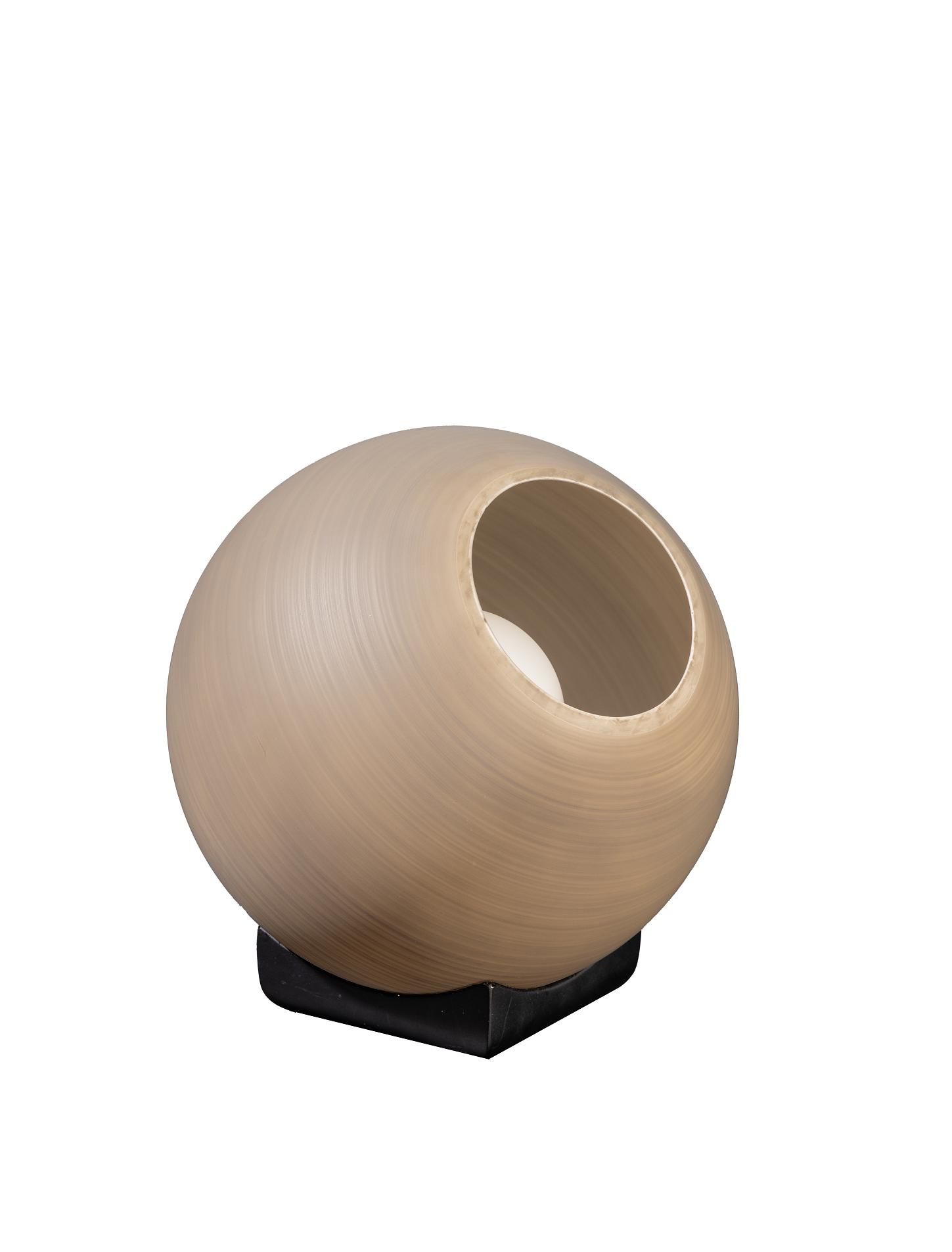 ETH Orb Saturn Tafellamp 1x E27 Taupe/grijs Glas 25cm / Zwart