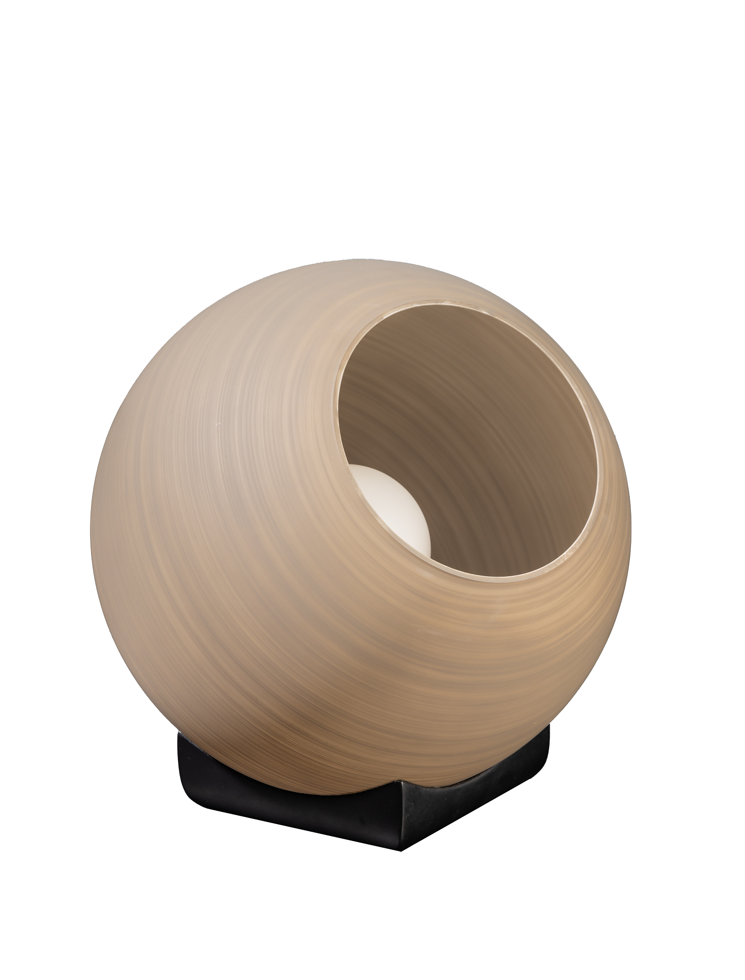 ETH Orb Saturn Tafellamp 1x E27 Taupe/grijs Glas 30cm / Zwart