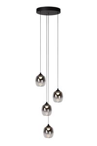 Lucide LED Pendelleuchte Tamino in Rauchglas und Schwarz 4x 5,2W 2400lm