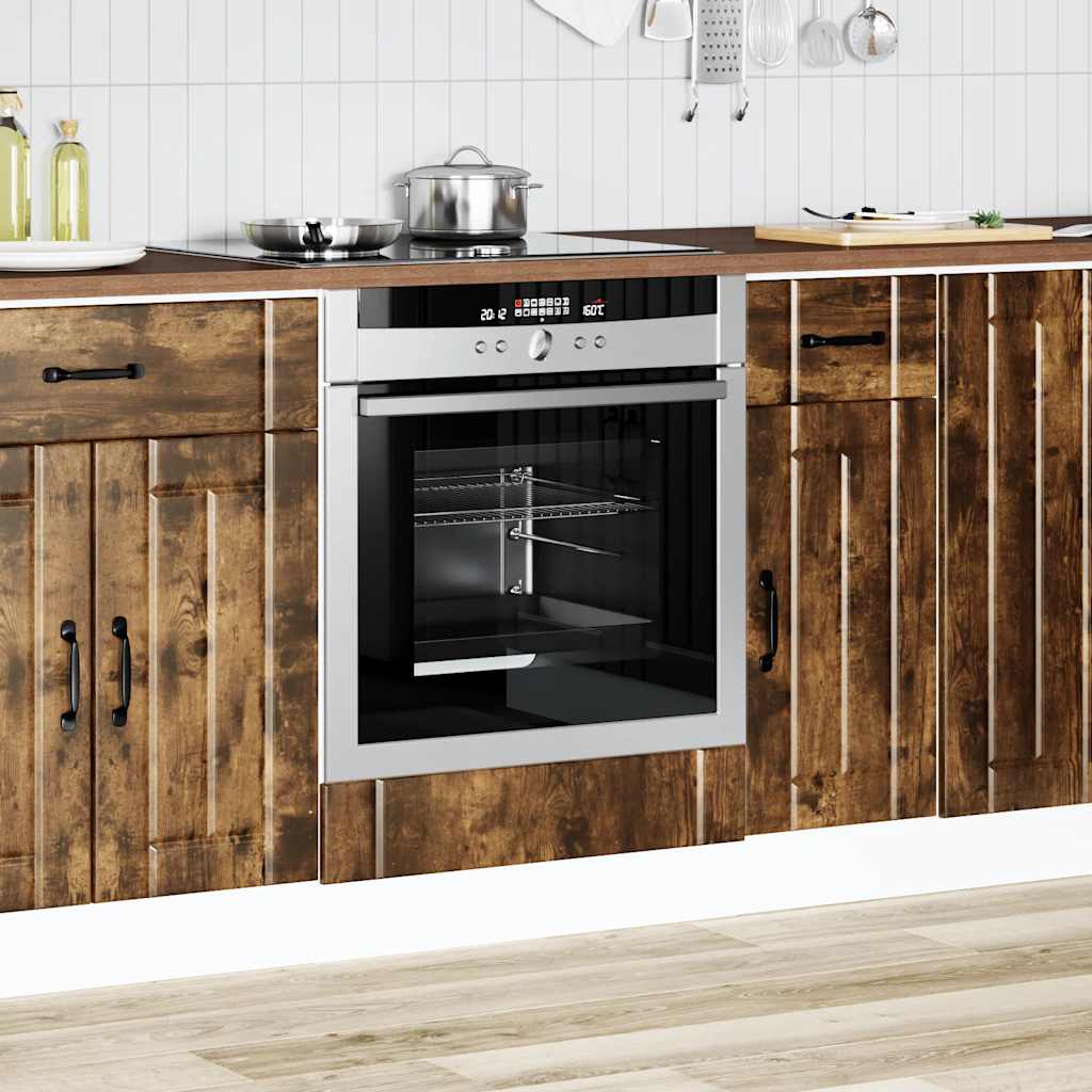 vidaXL Ovenkast Lucca bewerkt hout gerookt eikenkleurig