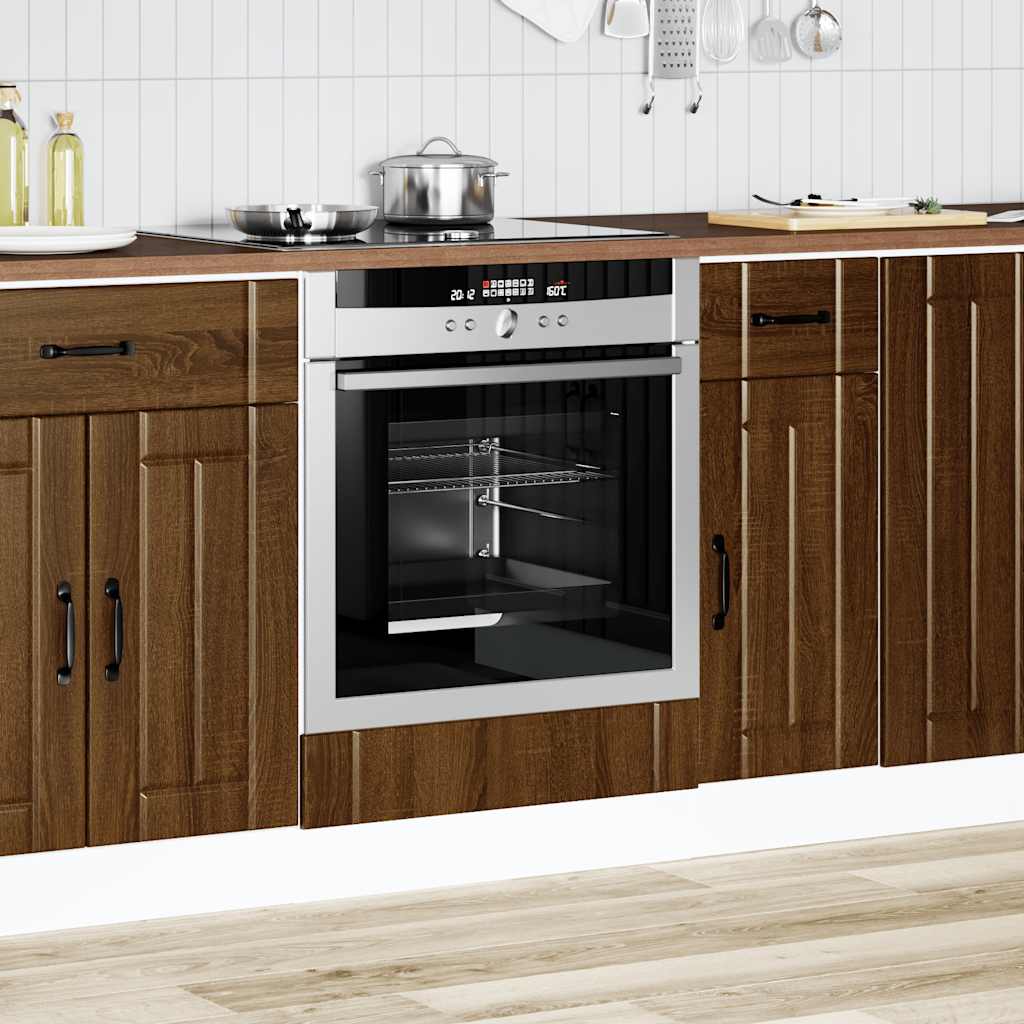 vidaXL Ovenkast Lucca bewerkt hout bruin eikenkleur