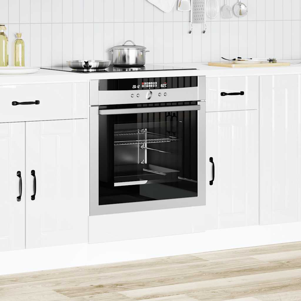 vidaXL Ovenkast Lucca bewerkt hout hoogglans wit