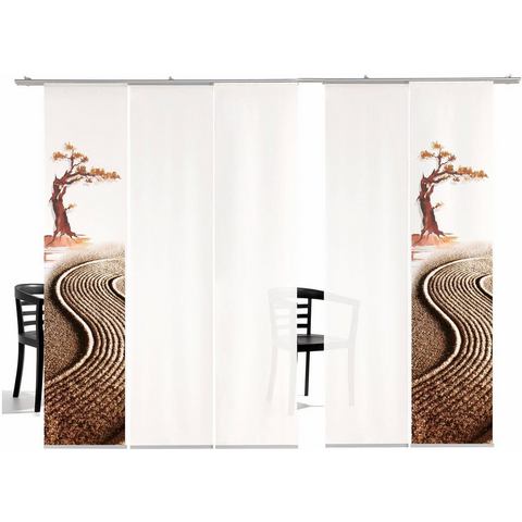 Emotion textiles Paneelgordijn Bonsai HA HxB: 260x60, inclusief bevestigingsmateriaal (5 stuks)