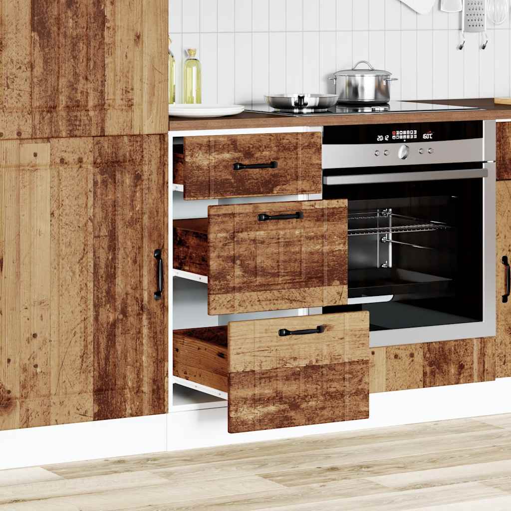 vidaXL Keuken onderkast Lucca bewerkt hout oud houtkleurig