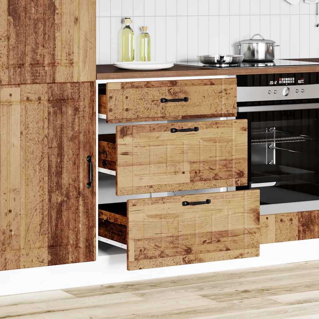 vidaXL Keuken onderkast Lucca bewerkt hout oud houtkleurig