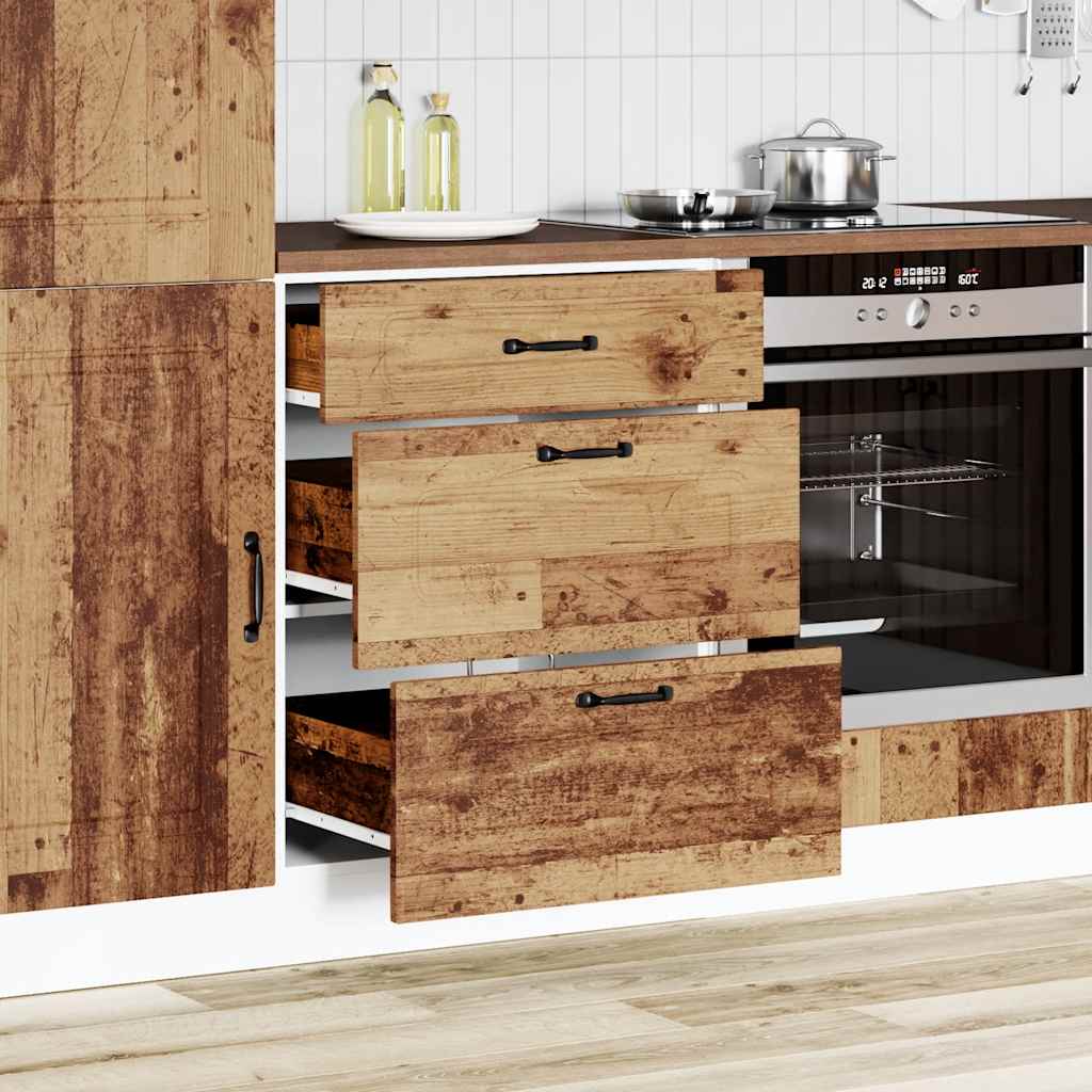 vidaXL Keuken onderkast Kalmar bewerkt hout oud houtkleurig