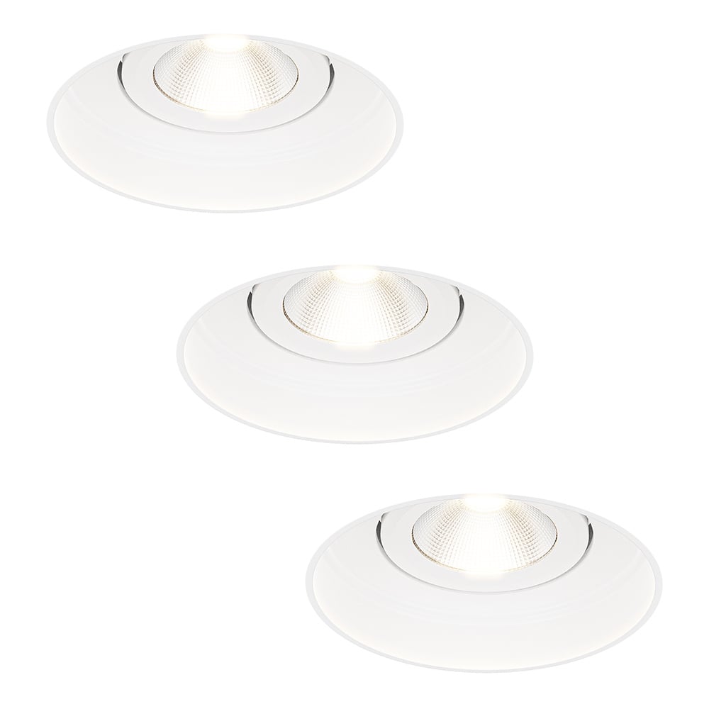 HOFTRONIC™ 3x Lugo LED - Trimless Spots - Inbouwspot Wit - Dimbaar - 5 Watt 450 Lumen - 2700K Warm Wit Licht - Kantelbaar - IP65 - Voor Binnen & Buiten