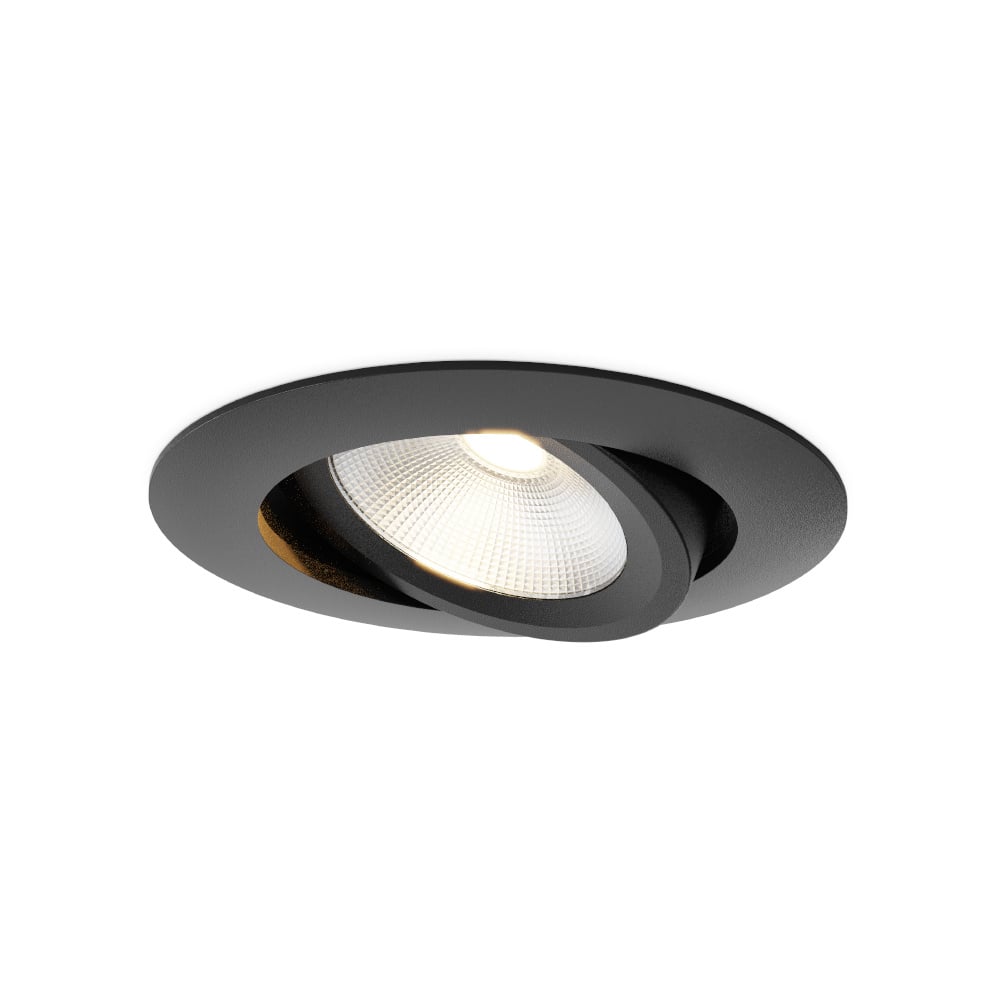 HOFTRONIC™ Lugo LED Inbouwspot - Zwart - Dimbaar - 5 Watt 450 Lumen - 2700K Warm Wit Licht - Kantelbaar - IP65 - Voor Binnen & Buiten