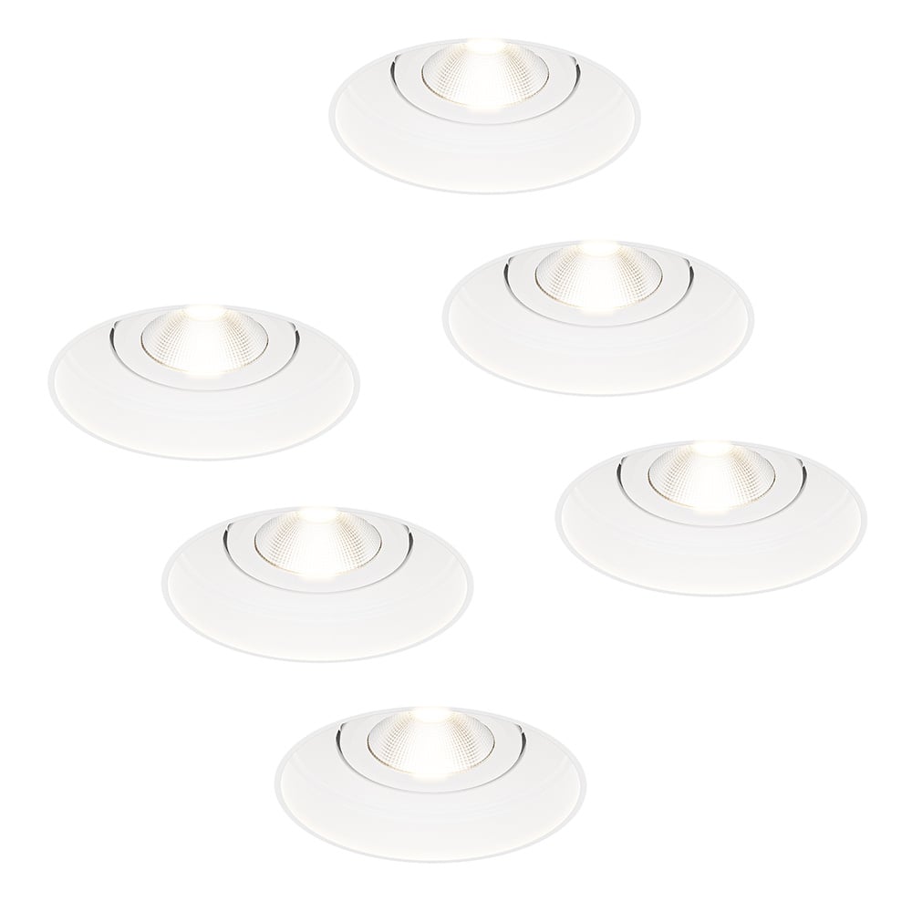 HOFTRONIC™ 6x Lugo LED - Trimless Spots - Inbouwspot Wit - Dimbaar - 5 Watt 450 Lumen - 2700K Warm Wit Licht - Kantelbaar - IP65 - Voor Binnen & Buiten