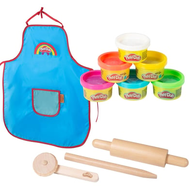 Roba x Play-Doh compacte speelset - houten gereedschap, boetseerblikjes & schort