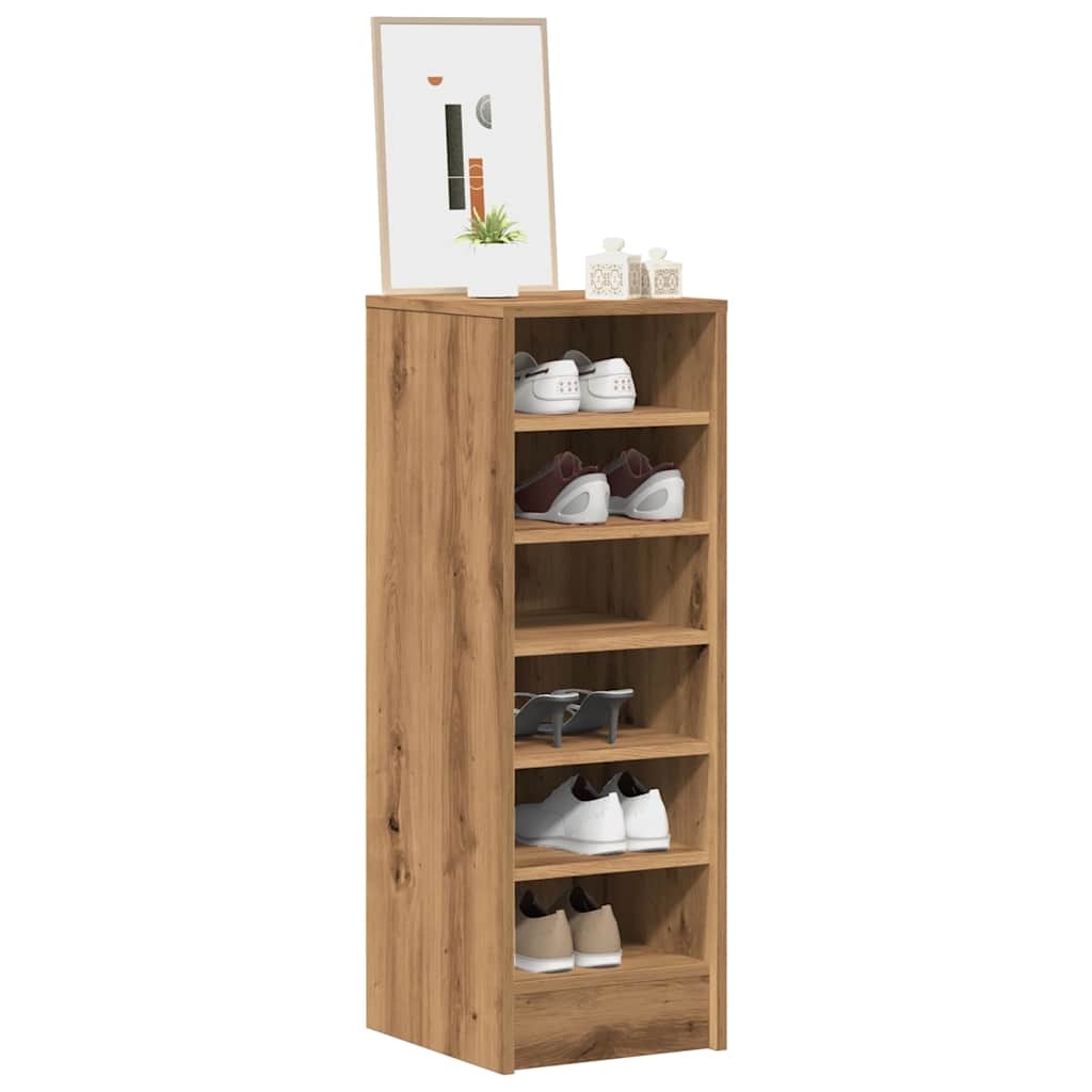 VidaXL Schoenenkast 32x35x92 cm bewerkt hout artisanaal eikenkleur