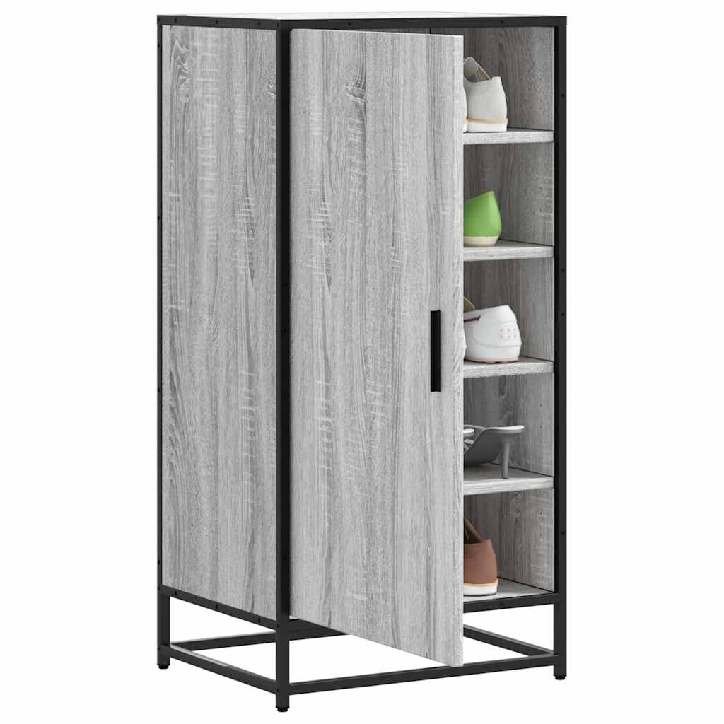 VidaXL Schoenenrek 48x38x97,5 cm bewerkt hout grijs sonoma eikenkleur