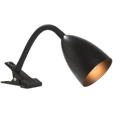 Leen Bakker Bureaulamp knijper - zwart metaal - E14 - 35xØ9 cm