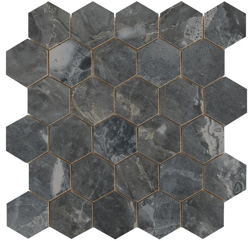 Jabo Tegelsample:  Luxury Dark hexagon mozaïek 26x27cm