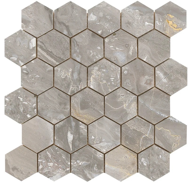 Jabo Tegelsample:  Luxury Beige hexagon mozaïek 26x27cm