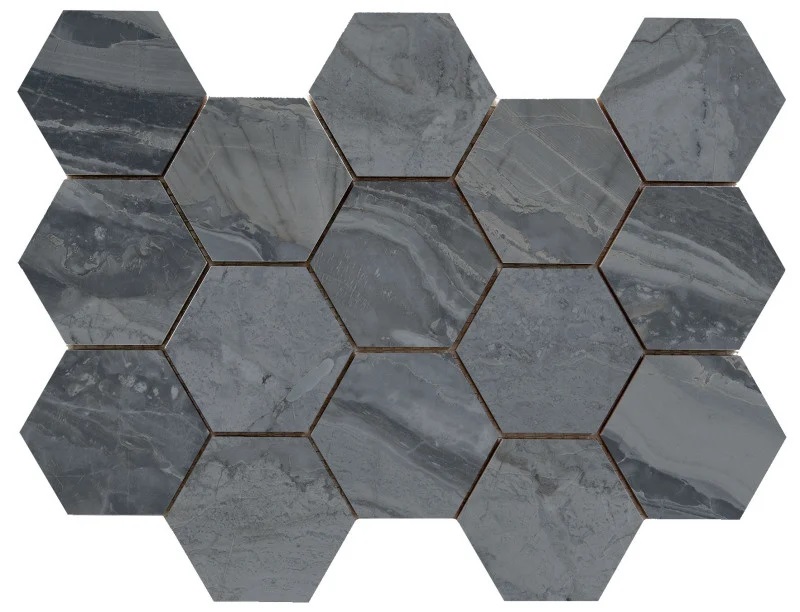 Jabo Tegelsample:  Luxury Dark hexagon mozaïek 33x23cm