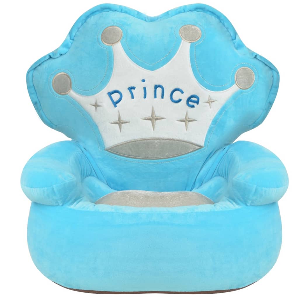 vidaXL Kinderstoel prins pluche blauw