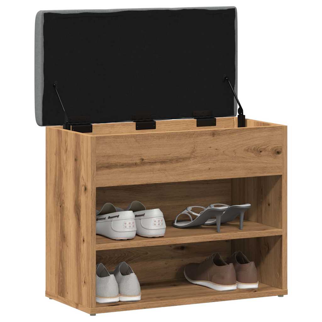 vidaXL Schoenenbank 62x32x50 cm bewerkt hout artisanaal eikenkleur