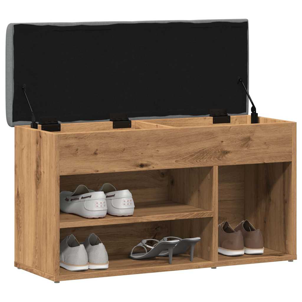 vidaXL Schoenenbank 82x32x45,5 cm bewerkt hout artisanaal eikenkleur