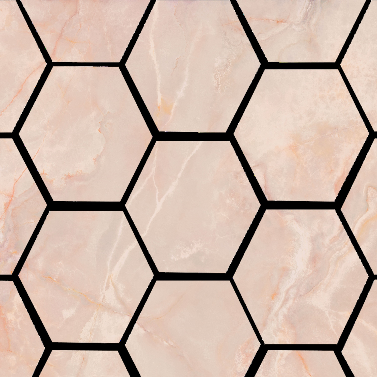 Pamesa Mozaiek  Lux Noor Peach 32,5x22,5 cm Hexagon Gepolijst Roze 