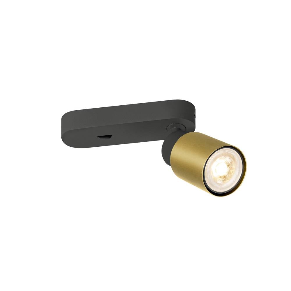 SLV Wand- und Deckenleuchte Puri 2.0 Tube in Gold und Schwarz 6W GU10 mit Schalter