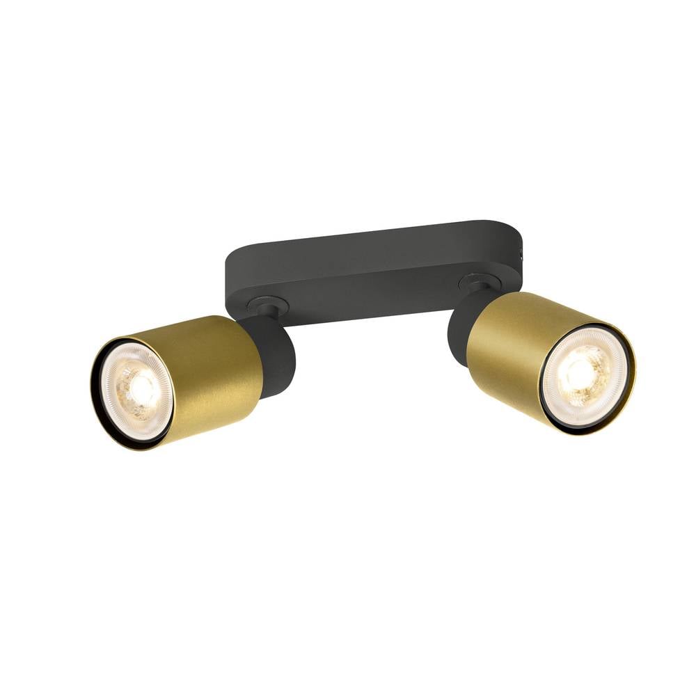 SLV Wand- und Deckenleuchte Puri 2.0 Tube in Gold und Schwarz 6W GU10 2-flammig