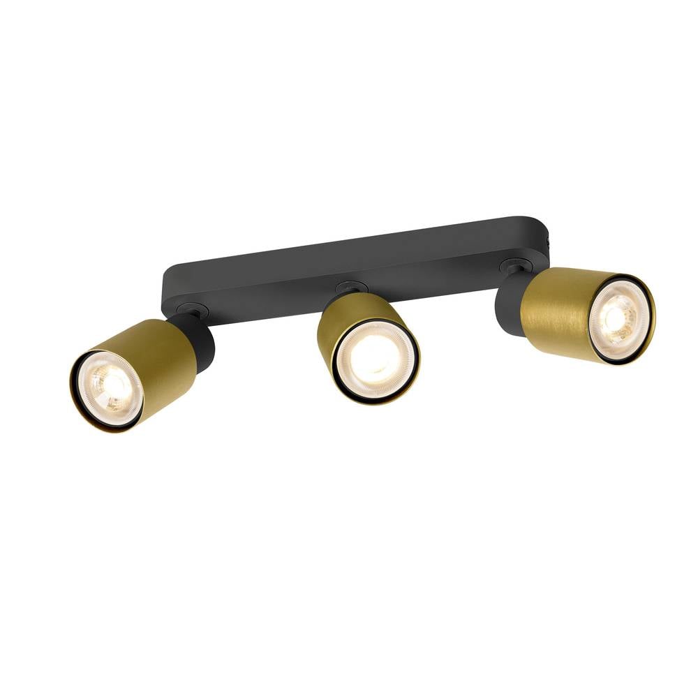 SLV Wand- und Deckenleuchte Puri 2.0 Tube in Gold und Schwarz 6W GU10 3-flammig