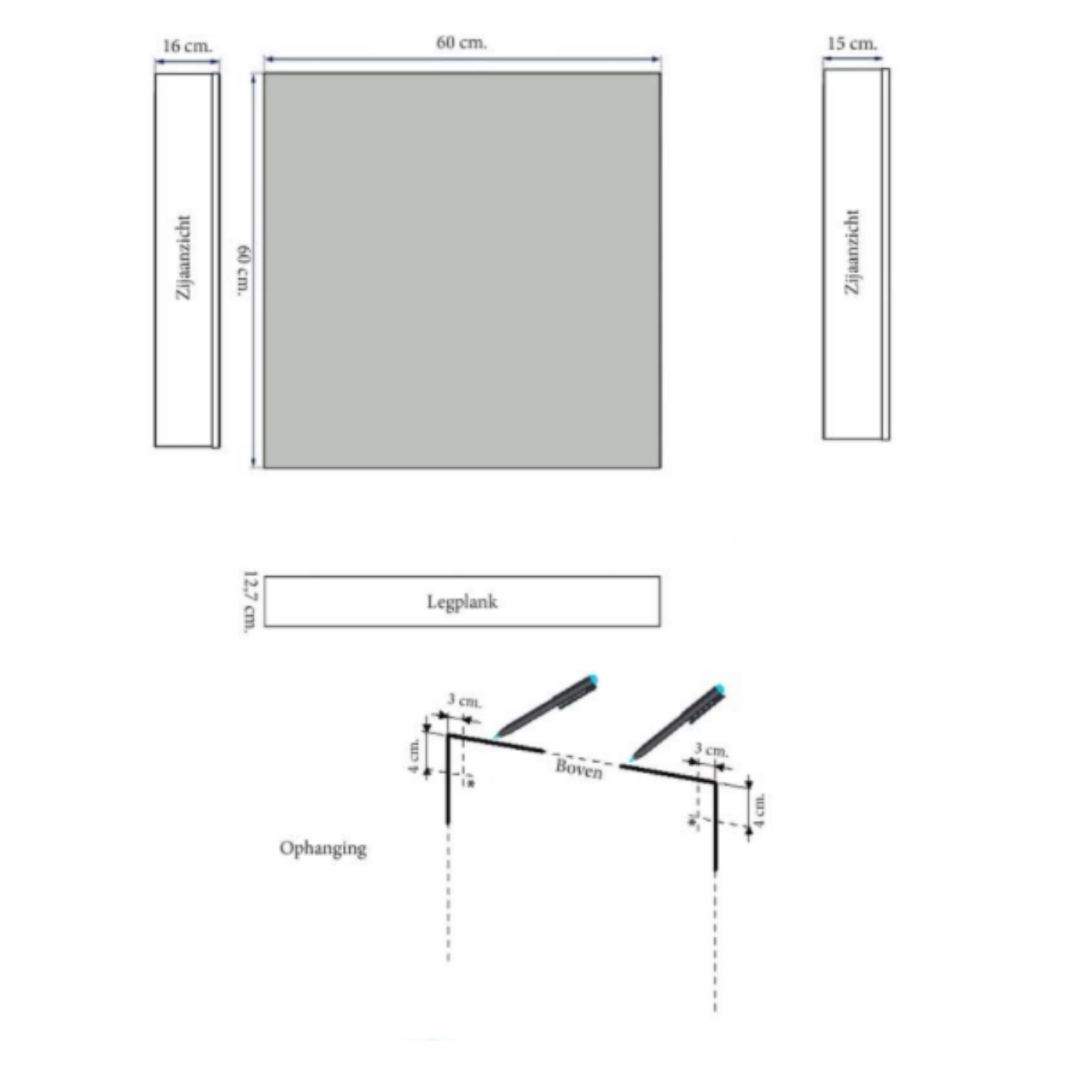 Sanicare Spiegelkast  Qlassics Ambiance 60 cm 1 Deur Hoogglans Wit Rechts