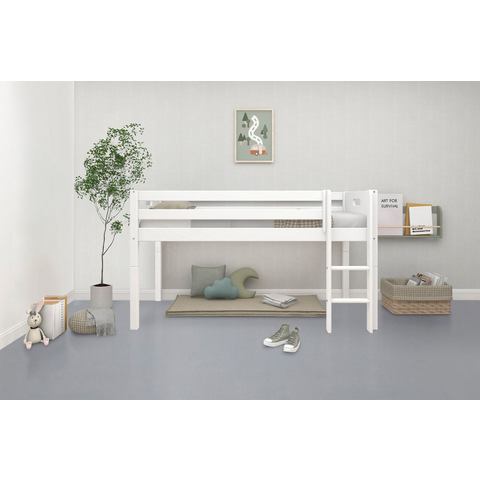 Thuka Speelbed Nordic Kinderbed, Speelbed, Halfhoog Bed, met valbeveiliging, om te bouwen tot een eenpersoonsbed (4-delig)