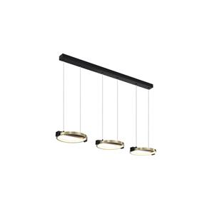 Searchlight LED-Hängeleuchte Aerial, 3-fl., messing/schwarz, Stahl