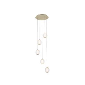 Searchlight LED-Hängeleuchte Allure, 5-fl., rund, messingfarben, Acryl