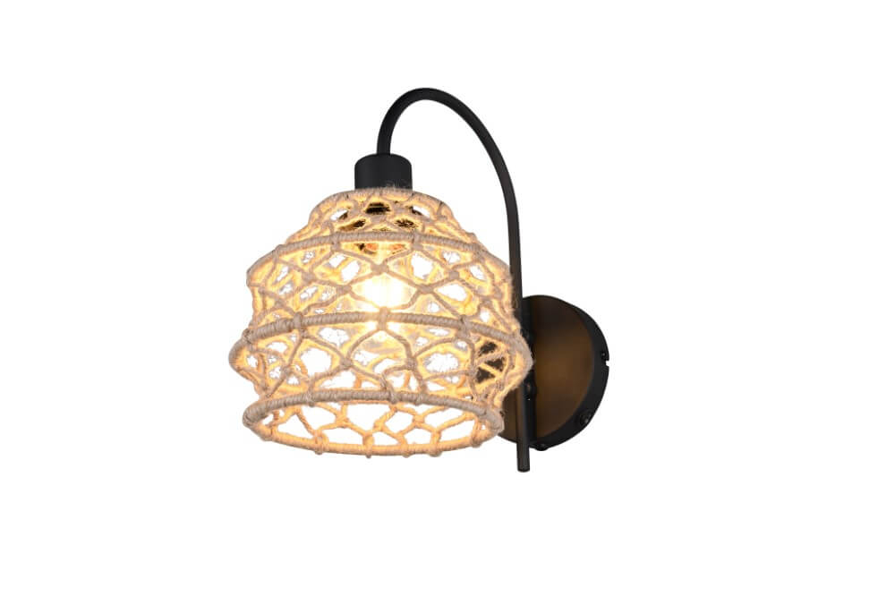 Trio Rotan wandlamp Hive met zwart R21681736