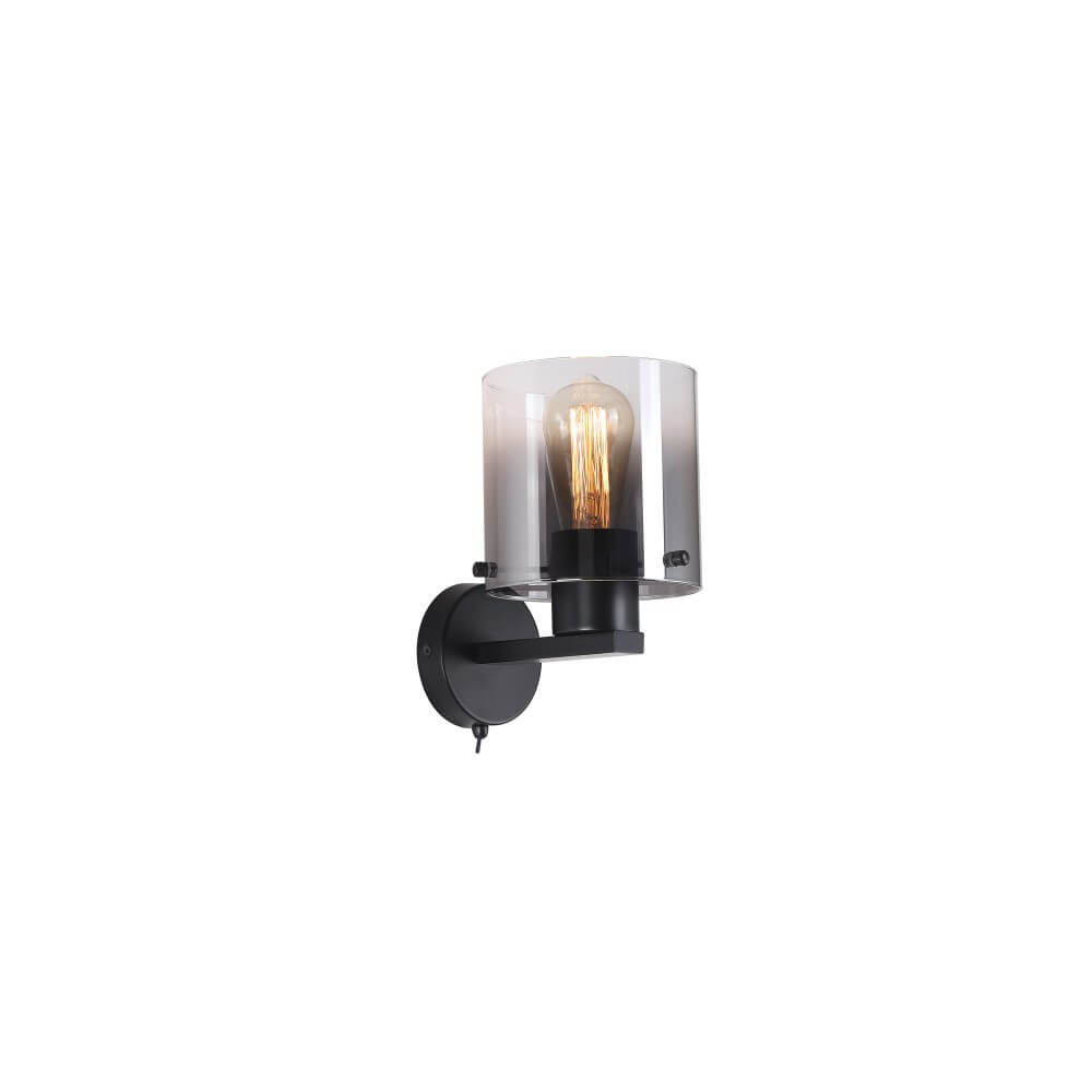 Searchlight Zwarte wandlamp Sweden design 88912-1BK