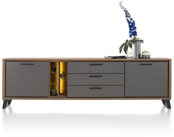 Cubo dressoir 240 cm - 2-deuren + 3-laden + 5-niches (+ LED)