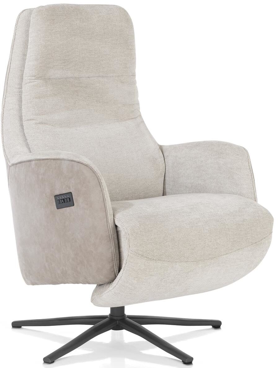 Felino relaxfauteuil 2-m. - manuele hoofdsteun - poot graphiet - Livigno/Oregon kiezel