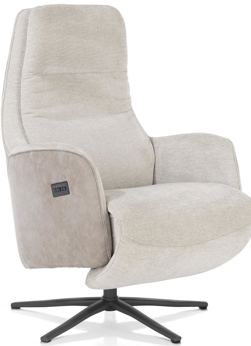 Felino relaxfauteuil 2-m. - manuele hoofdsteun - incl.accu - poot graphiet - Livigno/Oregon kiezel