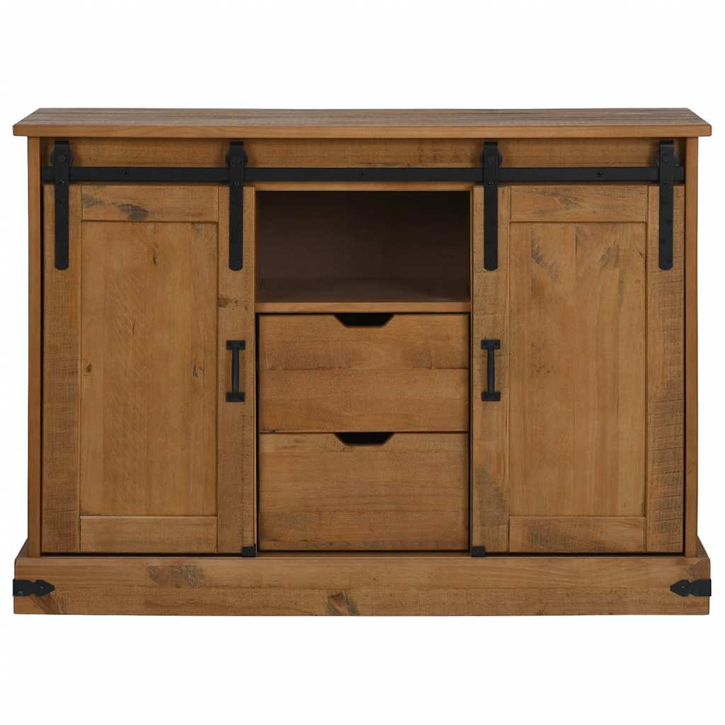 vidaXL Dressoir HALDEN 2 schuifdeuren 112x40x80 cm massief hout