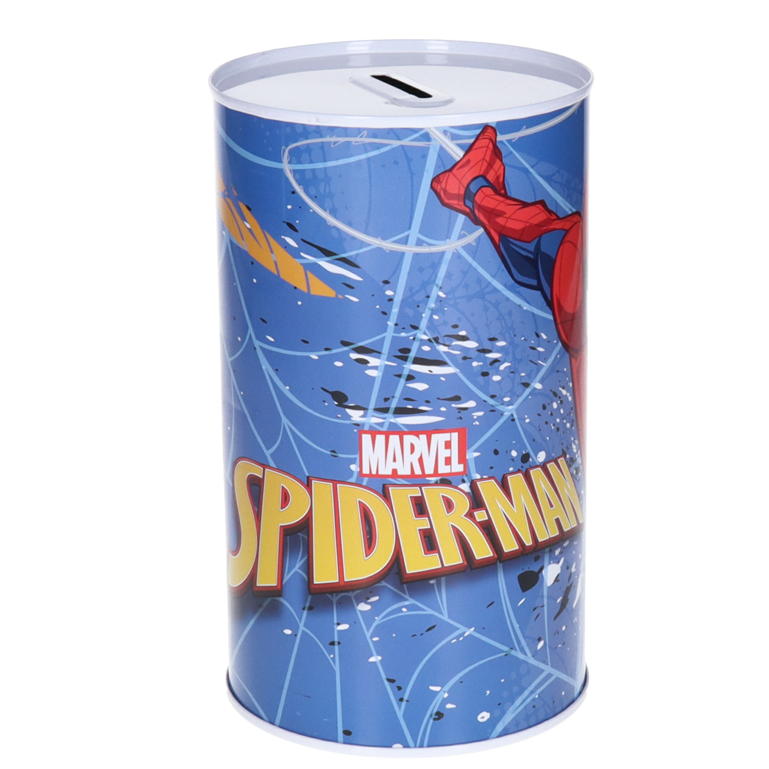 Marvel Spaarpot blik van Spiderman - kinderen - 10 x 17 cm - metaal -