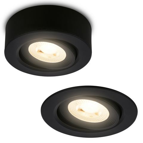 Briloner LED-Einbauleuchte Desi, chrom matt, Ø9cm, dimmbar, 3000K