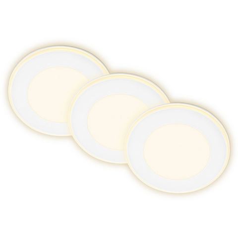 Briloner LED-Einbauleuchte Gima, chrom matt, 3.000 K, 3er-Set