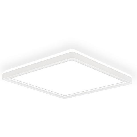 B.K.Licht Led-plafondlamp BK_DL1599 Ultra-dunne LED-paneel met backlight, plafondlamp 4.000k, 1.900 lm, 16w, indirecte achtergrondverlichting, 24x24cm, wit