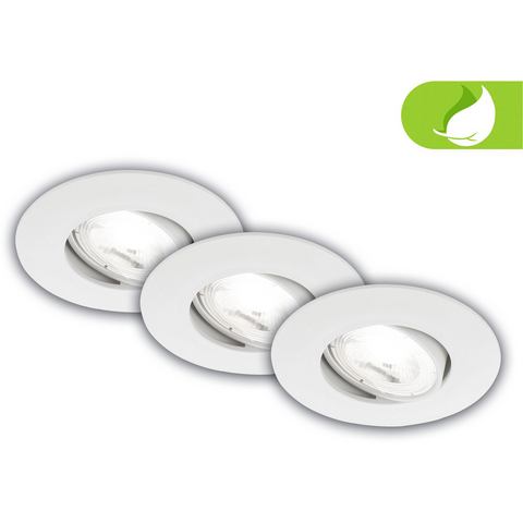 Briloner LED-Einbauleuchte Kulana A, chrom matt, 4000K, 3er-Set